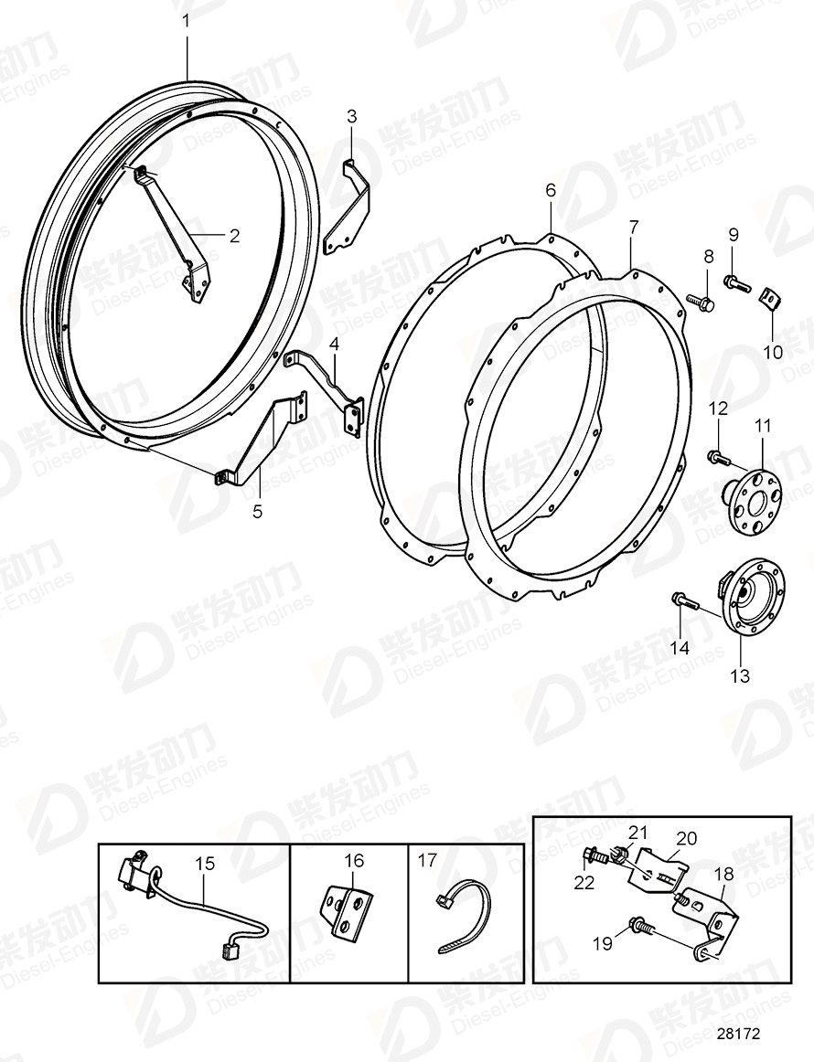 VOLVO Fan ring 20542693 Drawing